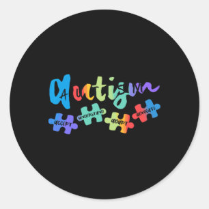 Autism Awareness Accept Understand Love Asd Rainbo Classic Round Sticker