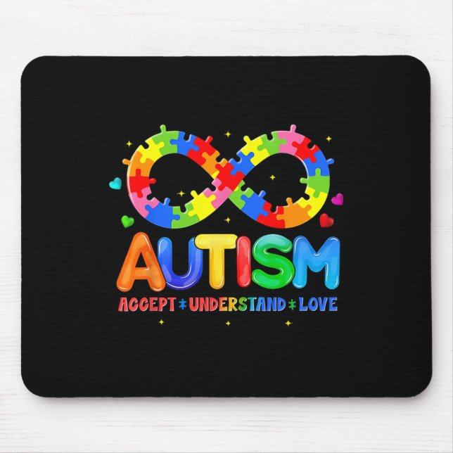 Autism Awareness Accept Understand Love Asd Suppor Mouse Mat (Front)