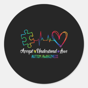Autism Awareness Accept Understand Love Autism Mum Classic Round Sticker