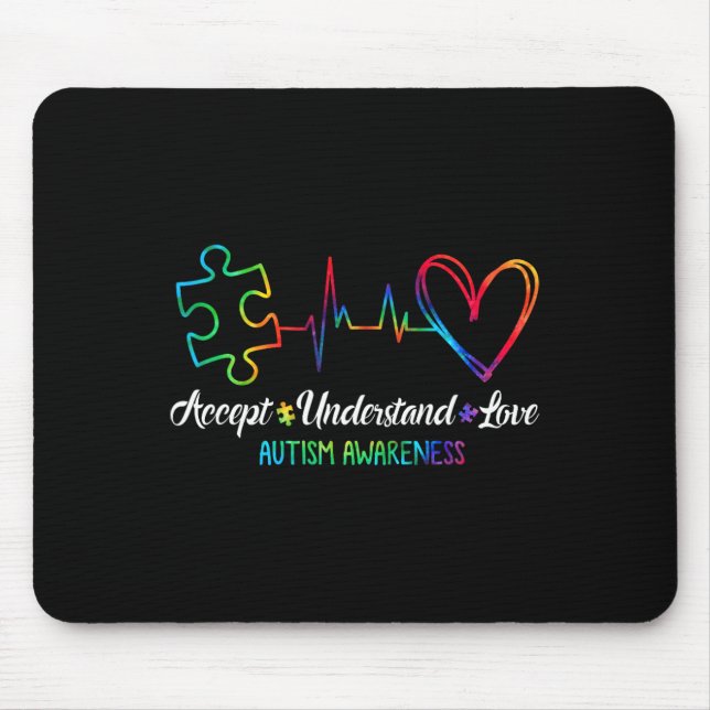 Autism Awareness Accept Understand Love Autism Mum Mouse Mat (Front)