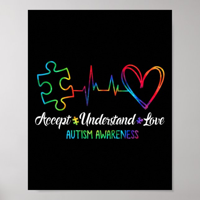 Autism Awareness Accept Understand Love Autism Mum Poster (Front)