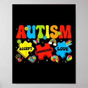 Autism Awareness Accept Understand Love Puzzles Au Poster