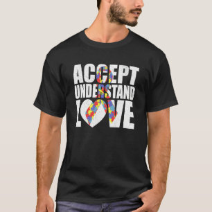 Autism Awareness Accept Understand Love Ribbon Pu T-Shirt