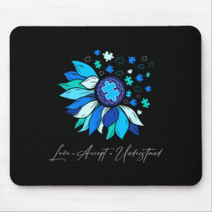 Autism awareness accept understand love sunflower mouse mat