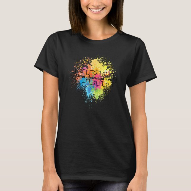 Autism Awareness Accept Understand Love Support Te T-Shirt (Front)
