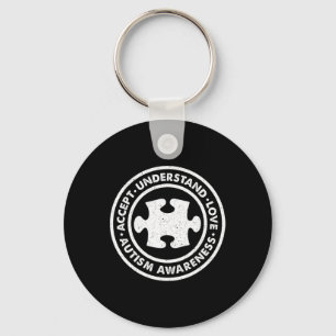 Autism Awareness Accept Understand Love Vintage Me Key Ring