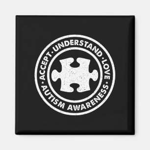Autism Awareness Accept Understand Love Vintage Me Magnet