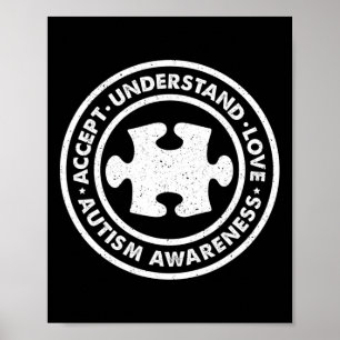 Autism Awareness Accept Understand Love Vintage Me Poster