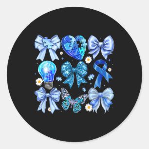 Autism Awareness Accept Understand Puzzle Blue Coq Classic Round Sticker