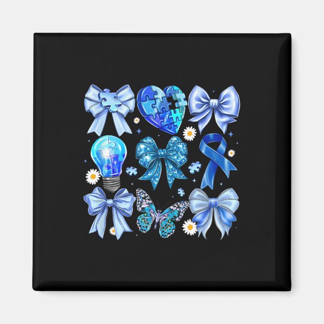 Autism Awareness Accept Understand Puzzle Blue Coq Magnet (Front)