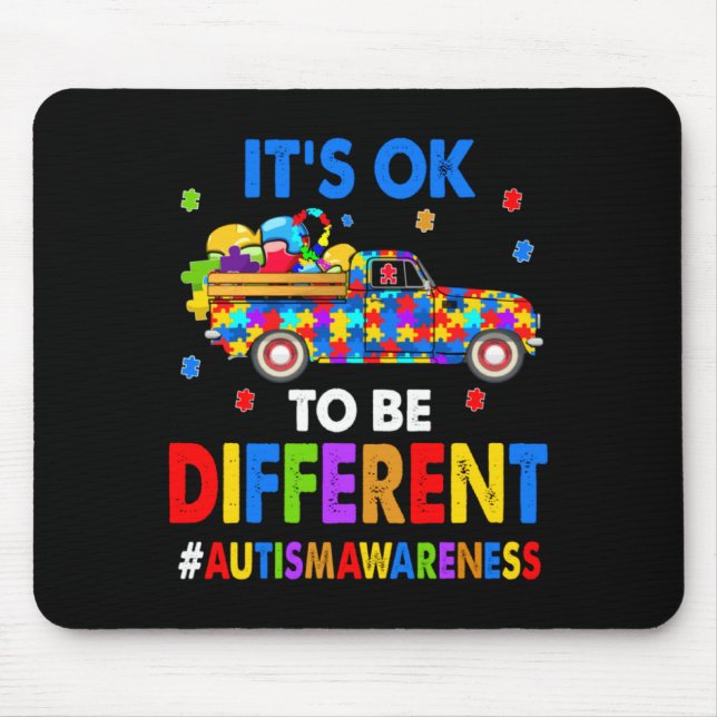 Autism Awareness Acceptance Boy Kid Its Ok To Be D Mouse Mat (Front)