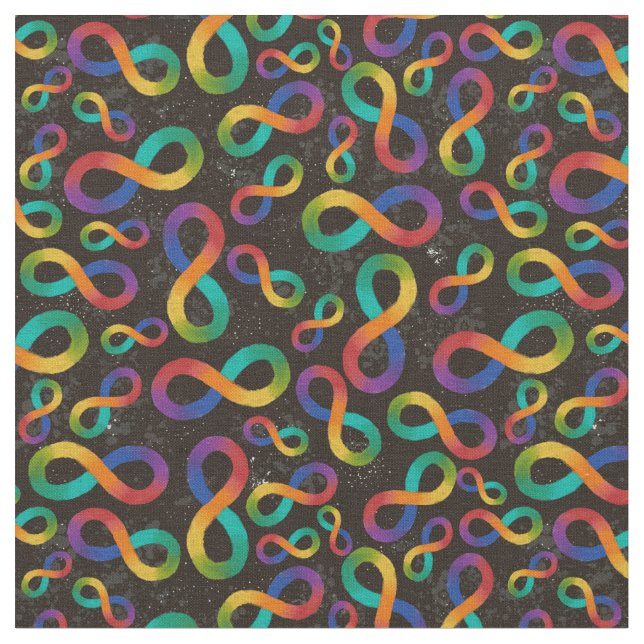 Autism Awareness Acceptance Infinity Rainbow Loop Fabric (Close Up)