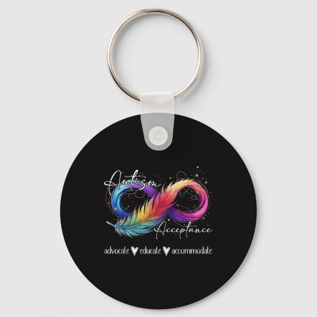 Autism Awareness Acceptance Infinity Spectrum Wome Key Ring (Front)