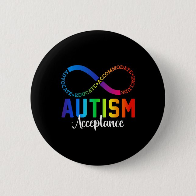 Autism Awareness Acceptance Infinity Symbol Advoca 6 Cm Round Badge (Front)