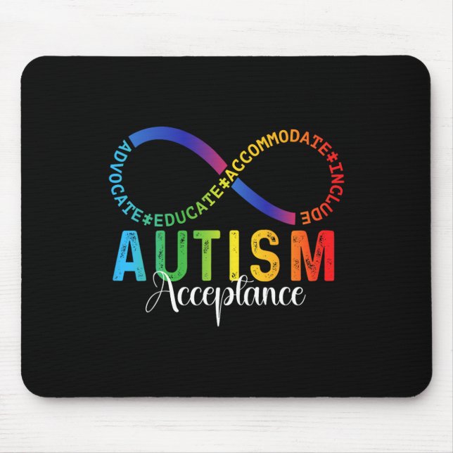 Autism Awareness Acceptance Infinity Symbol Advoca Mouse Mat (Front)