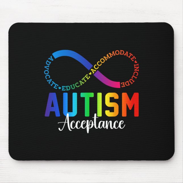 Autism Awareness Acceptance Infinity Symbol Advoca Mouse Mat (Front)