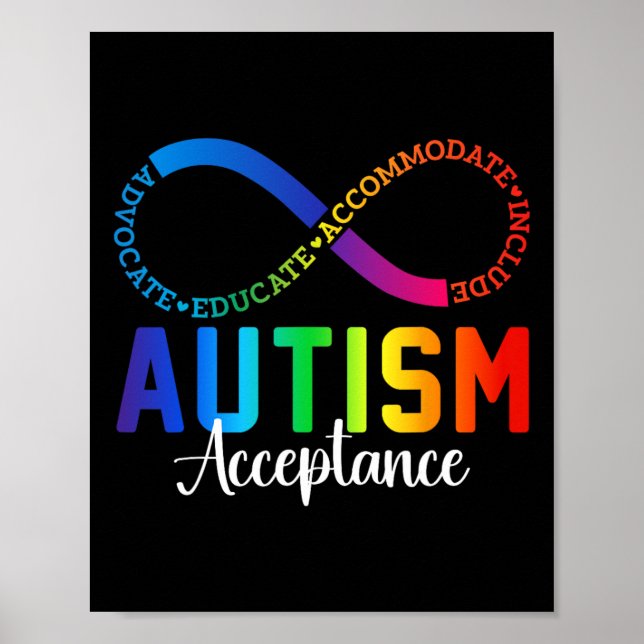 Autism Awareness Acceptance Infinity Symbol Advoca Poster (Front)