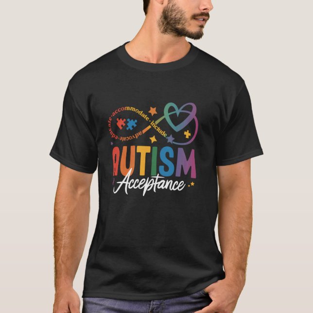 Autism Awareness Acceptance Infinity Symbol Advoca T-Shirt (Front)