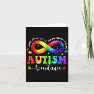 Autism awareness acceptance infinity symbol card