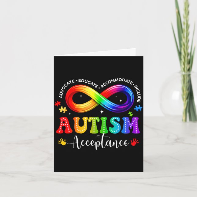 Autism awareness acceptance infinity symbol card (Front)
