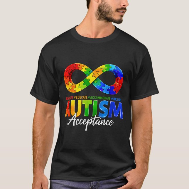 Autism Awareness Acceptance Infinity Symbol for T-Shirt (Front)