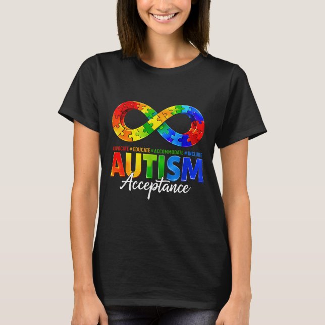 Autism Awareness Acceptance Infinity Symbol for T-Shirt (Front)