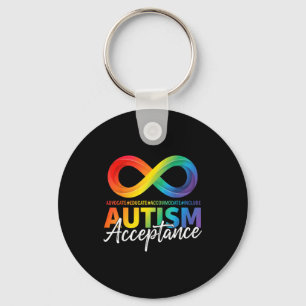 Autism awareness acceptance infinity symbol key ring