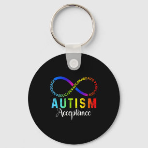 Autism awareness acceptance infinity symbol key ring