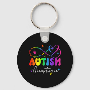 Autism Awareness Acceptance Infinity Symbol Key Ring