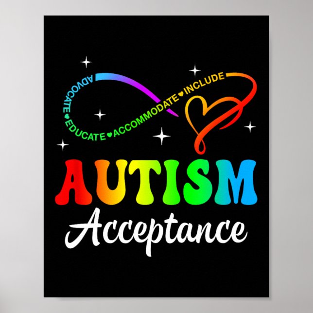 Autism Awareness Acceptance Infinity Symbol Men Wo Poster (Front)