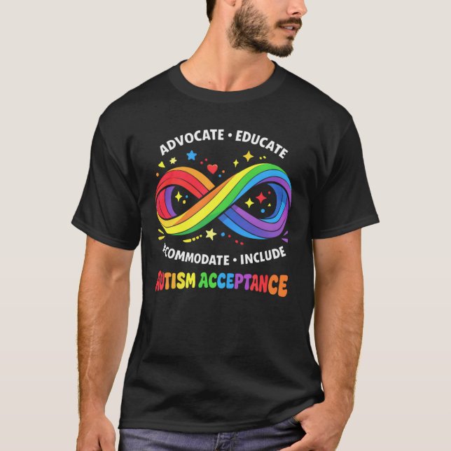 Autism Awareness Acceptance Infinity Symbol  T-Shirt (Front)