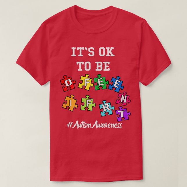 Autism Awareness Acceptance Men Kids Its Ok To Be  T-Shirt (Design Front)