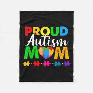 Autism awareness acceptance mommy mama proud autis fleece blanket