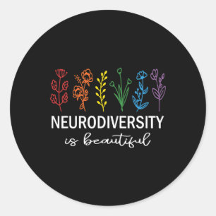 Autism Awareness Acceptance Neurodiversity Is Beau Classic Round Sticker