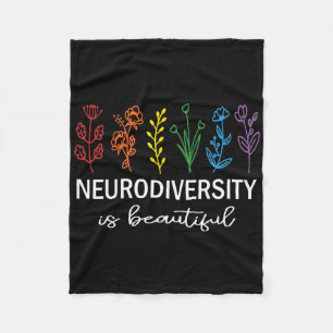 Autism Awareness Acceptance Neurodiversity Is Beau Fleece Blanket