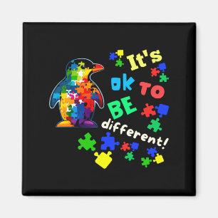 Autism Awareness Acceptance Penguin Its Ok To Be D Magnet