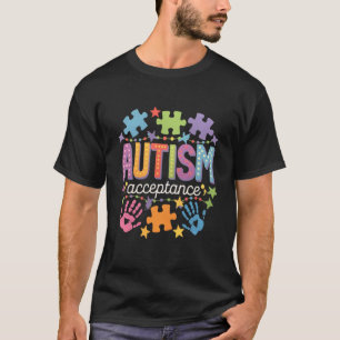 Autism Awareness Acceptance Puzzles Autistic Men W T-Shirt
