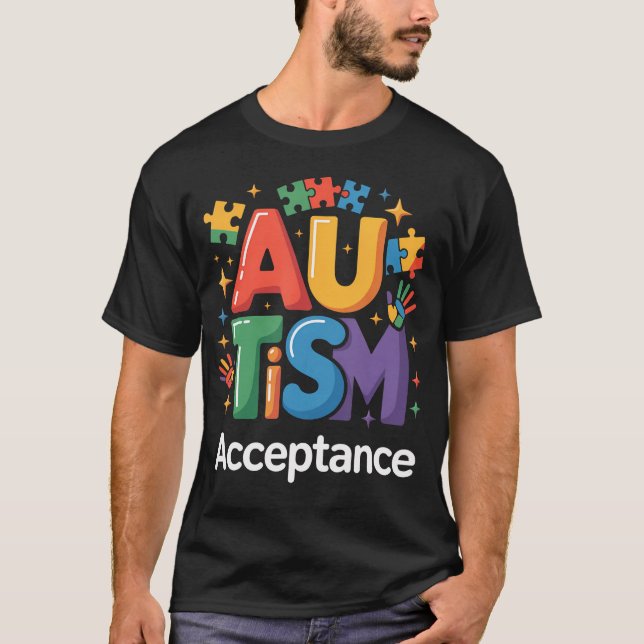 Autism Awareness Acceptance Puzzles T-Shirt (Front)