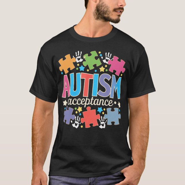 Autism Awareness Acceptance Puzzles T-Shirt (Front)