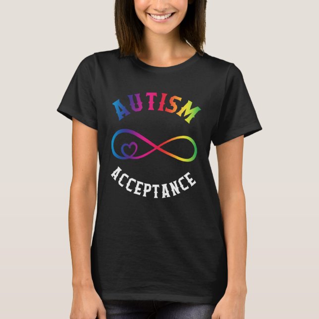 Autism Awareness Acceptance Red Instead Puzzle mum T-Shirt (Front)