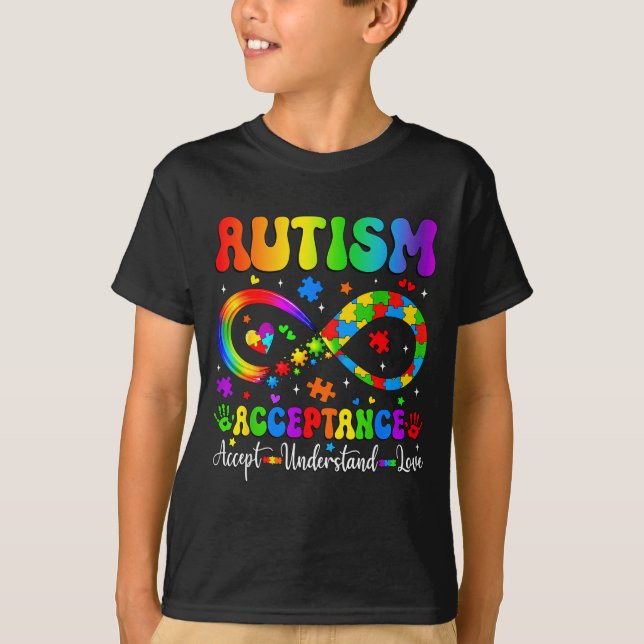 Autism Awareness Acceptance Shirt Infinity Symbol  (Front)