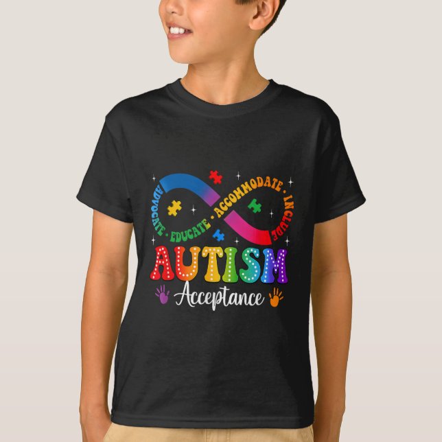 Autism Awareness Acceptance Shirt Infinity Symbol  (Front)
