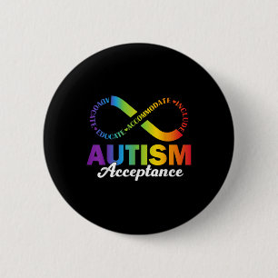 Autism Awareness Acceptance Shirt Infinity Symbol 6 Cm Round Badge