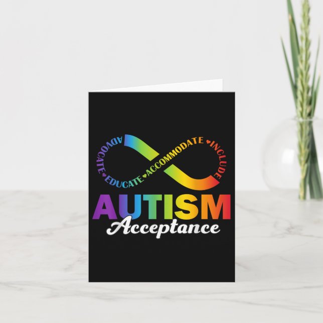 Autism Awareness Acceptance Shirt Infinity Symbol  Card (Front)