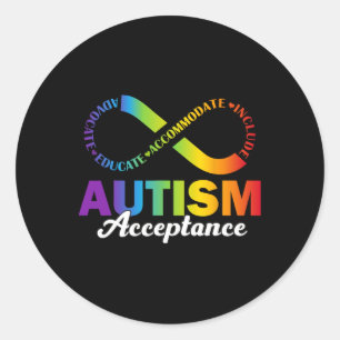 Autism Awareness Acceptance Shirt Infinity Symbol  Classic Round Sticker