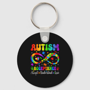 Autism Awareness Acceptance Shirt Infinity Symbol Key Ring