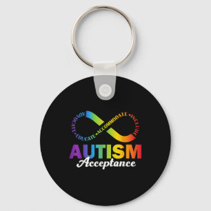 Autism Awareness Acceptance Shirt Infinity Symbol Key Ring