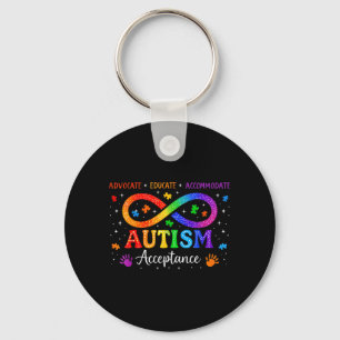 Autism Awareness Acceptance Shirt Infinity Symbol Key Ring