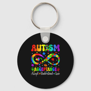 Autism Awareness Acceptance Shirt Infinity Symbol Key Ring