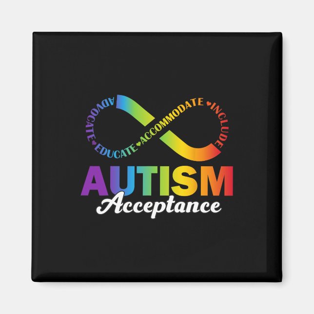 Autism Awareness Acceptance Shirt Infinity Symbol  Magnet (Front)